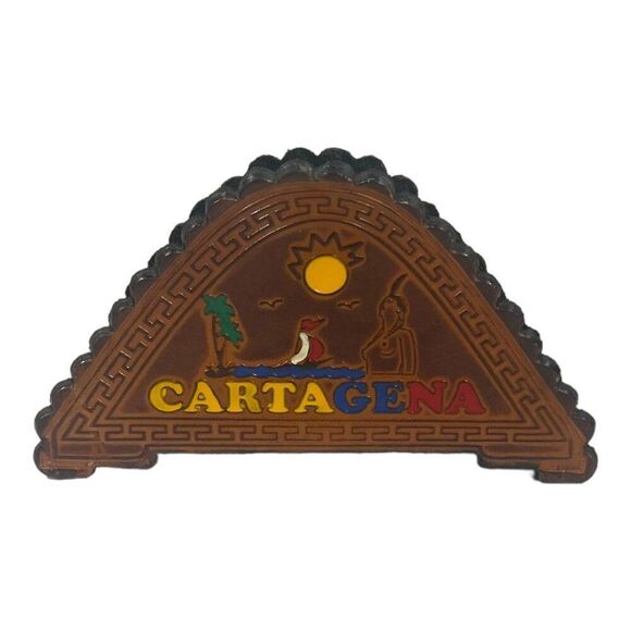 Columbia Handcrafted Leather Coasters Set Of 6 WIth Holder Colombian Souvenirs - Picture 10 of 16